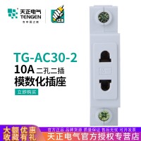 天正TG/AC30-2 10A模数化插座模块配电箱导轨式电源二插座单相220